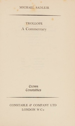 Cover for Trollope
