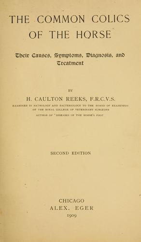 Cover for common colics of the horse