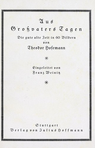 Cover for Aus Grossvaters Tagen