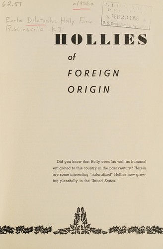 Cover for Hollies of foreign origin