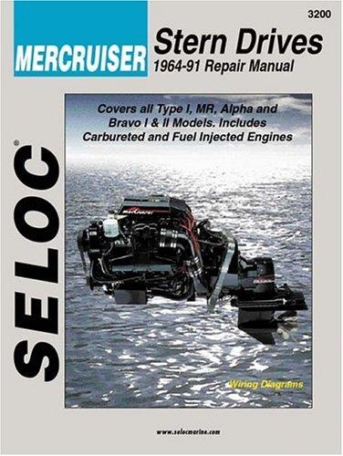Cover for Seloc's Mercruiser stern drive tune-up and repair manual, includes Alpha and Bravo, 1964-1991