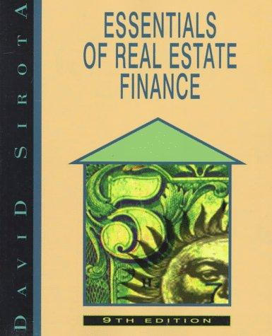 Cover for Essentials of real estate finance