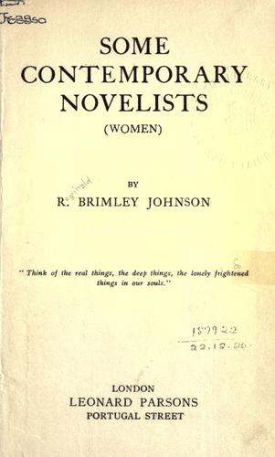 Cover for Some contemporary novelists