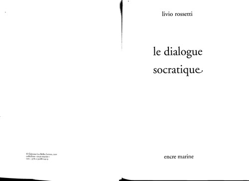 Cover for Le dialogue socratique