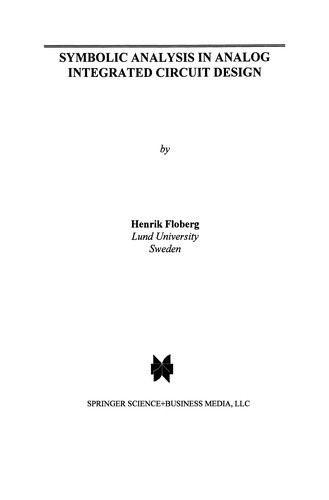 Cover for Symbolic Analysis in Analog Integrated Circuit Design
