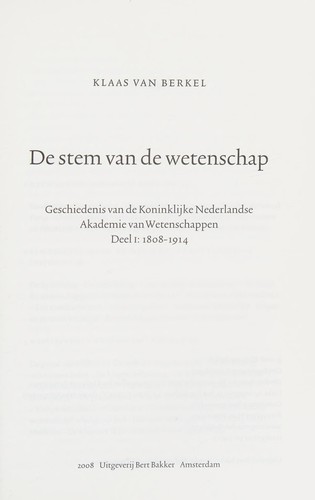 Cover for De stem van de wetenschap