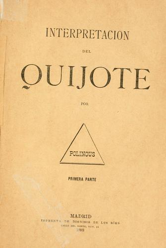 Cover for Interpretación del Quijote.