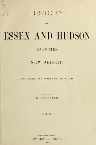 Cover for History of Essex and Hudson Counties, New Jersey