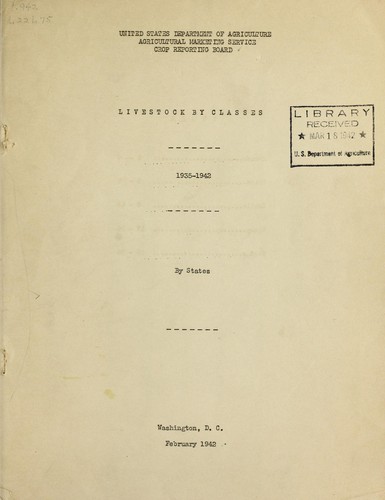 Cover for Livestock by classes, 1935-1942, by states