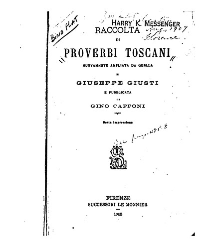 Cover for Raccolta di proverbi toscani.