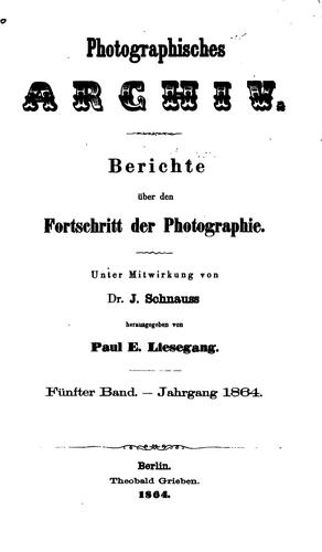Cover for Photographisches Archiv