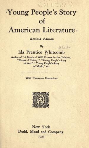 Cover for Young people's story of American literature.