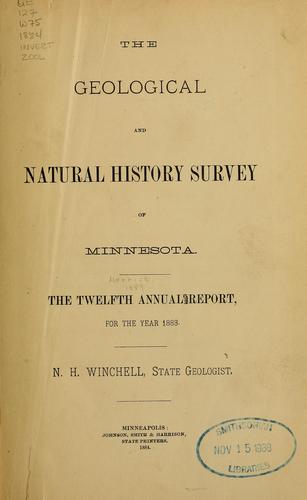 Cover for The geological and natural history survey of Minnesota