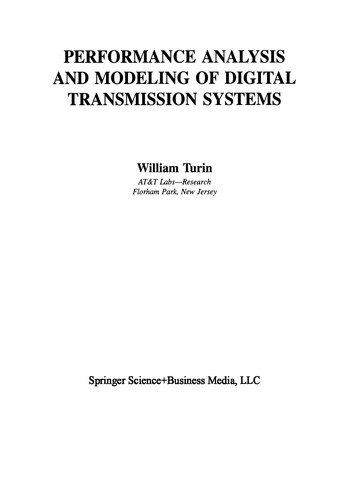 Cover for Performance Analysis and Modeling of Digital Transmission Systems