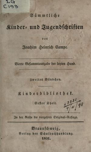 Cover for Sämmtliche Kinder- und Jugendschriften.
