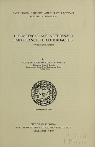 Cover for The medical and veterinary importance of cockroaches