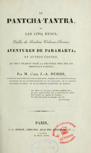 Cover for Le Pantcha-Tantra