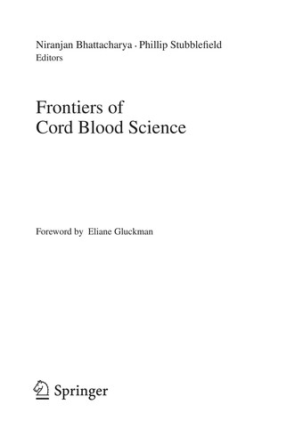 Cover for Frontiers in cord blood science