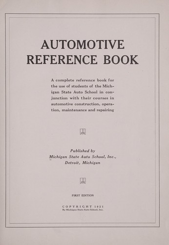 Cover for Automotive reference book