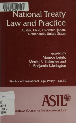 Cover for National treaty law and practice
