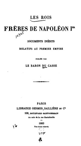 Cover for Les rois frères de Napoléon Ier