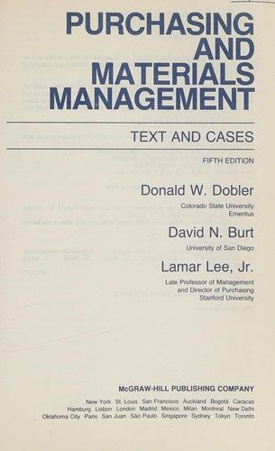 Cover for Purchasing and materials management