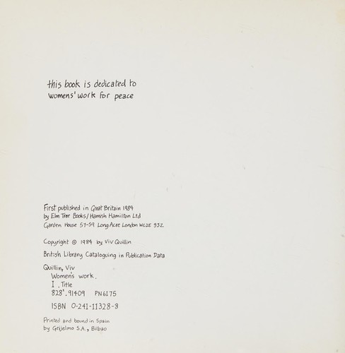 Cover for Women's work
