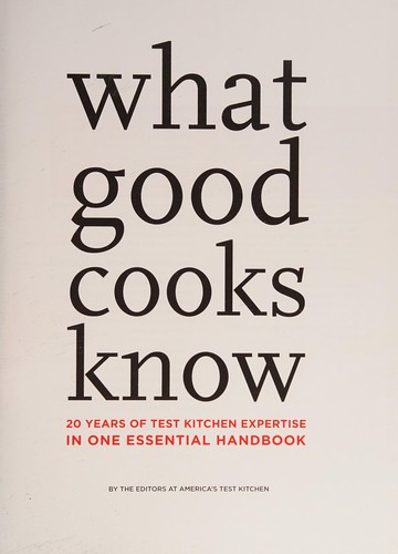Cover for What good cooks know
