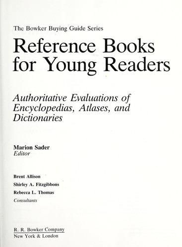 Cover for Reference books for young readers