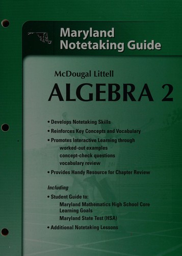 Cover for Algebra 2, grades 9-12 notetaking guide