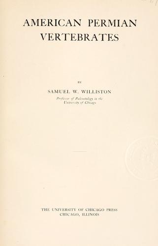 Cover for American Permian vertebrates