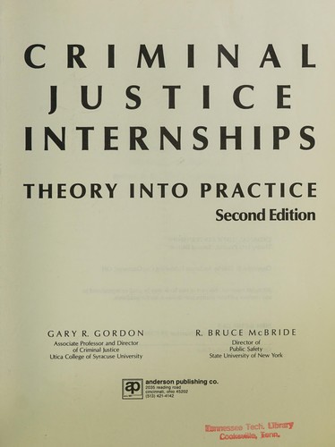 Cover for Criminal justice internships
