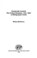 Cover for Charles Olson, the critical reception, 1941-1983