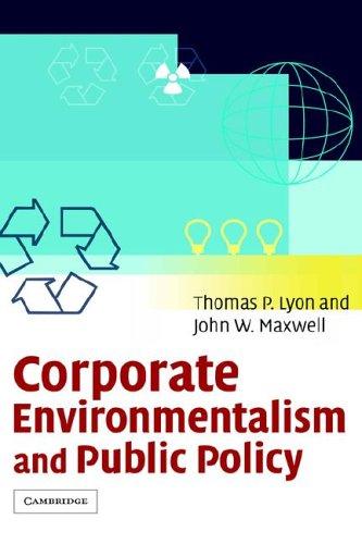 Cover for Corporate Environmentalism and Public Policy