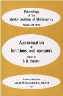 Cover for Approximation of functions and operators