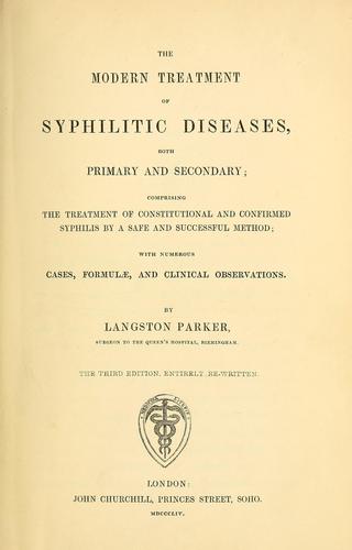 Cover for The modern treatment of syphilitic diseases