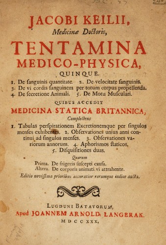 Cover for Tentamina medico-physica, quinque
