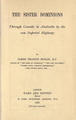 Cover for The sister dominions