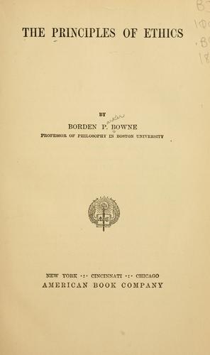Cover for The principles of ethics