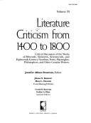 Cover for Literature Criticism from 1400 to 1800
