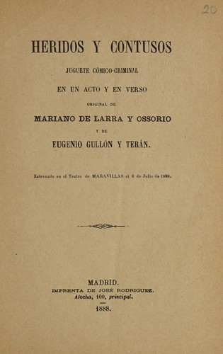 Cover for Heridos y contusos