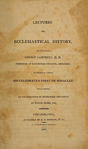 Cover for Lectures on ecclesiastical history