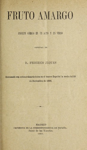 Cover for Fruto amargo