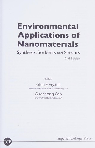 Cover for Environmental Applications of Nanomaterials