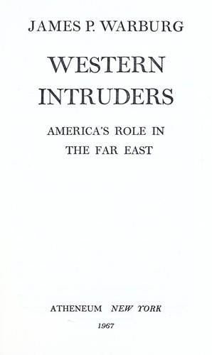 Cover for Western intruders; America's role in the Far East