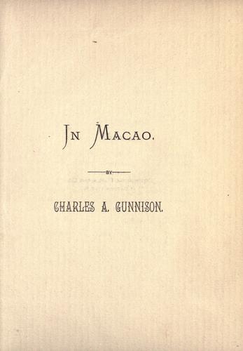Cover for In Macao.