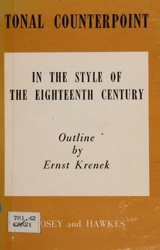 Cover for Tonal counterpoint in the style of the eighteenth century.