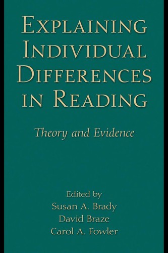 Cover for Explaining individual differences in reading