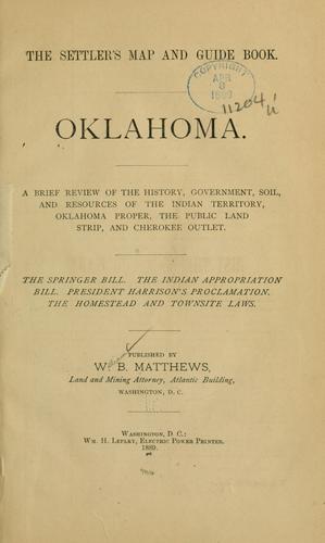 Cover for The settler's map and guide book