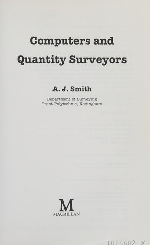 Cover for Computers and Quantity Surveyors